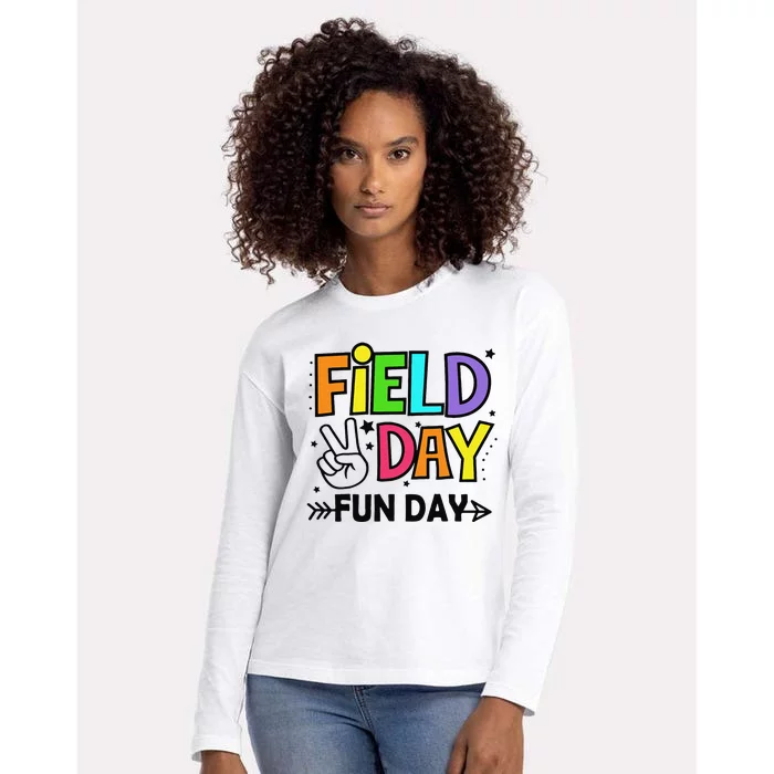 Field Day Fun Day Funny For Teacher Field Day 2024 Womens Cotton Relaxed Long Sleeve T-Shirt