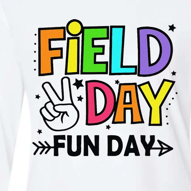 Field Day Fun Day Funny For Teacher Field Day 2024 Womens Cotton Relaxed Long Sleeve T-Shirt