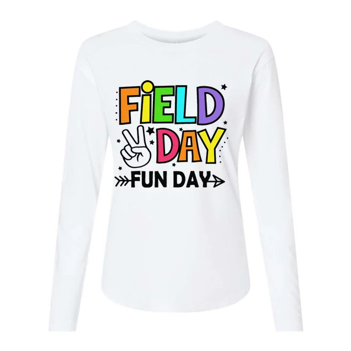 Field Day Fun Day Funny For Teacher Field Day 2024 Womens Cotton Relaxed Long Sleeve T-Shirt