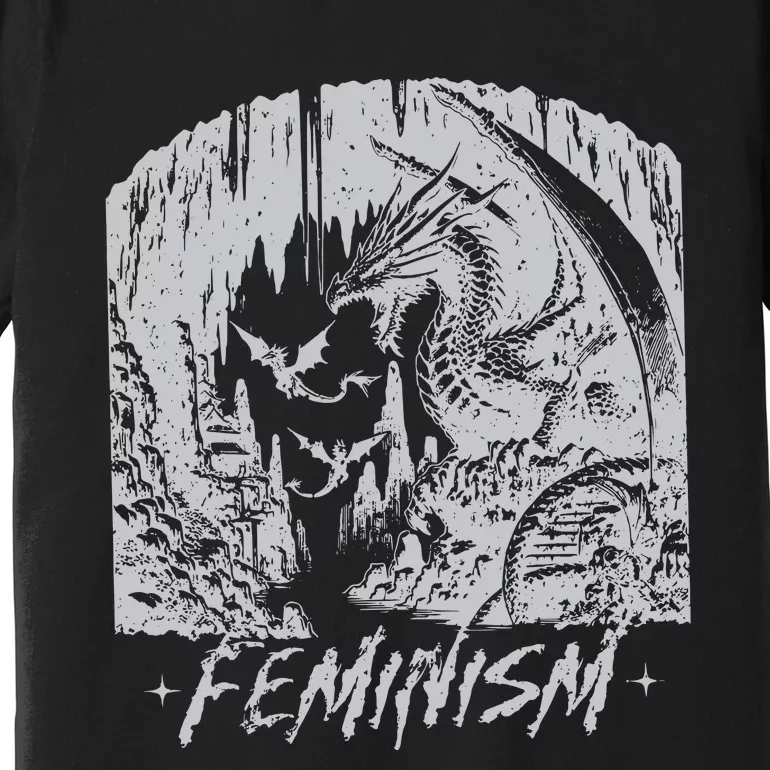 Feminism Dragon Fantasy Premium T-Shirt