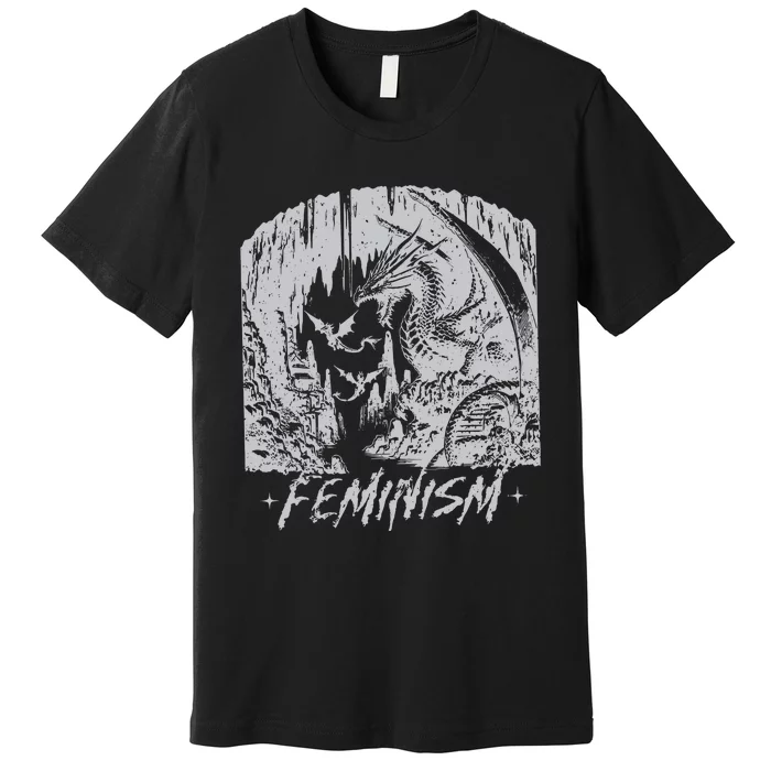 Feminism Dragon Fantasy Premium T-Shirt