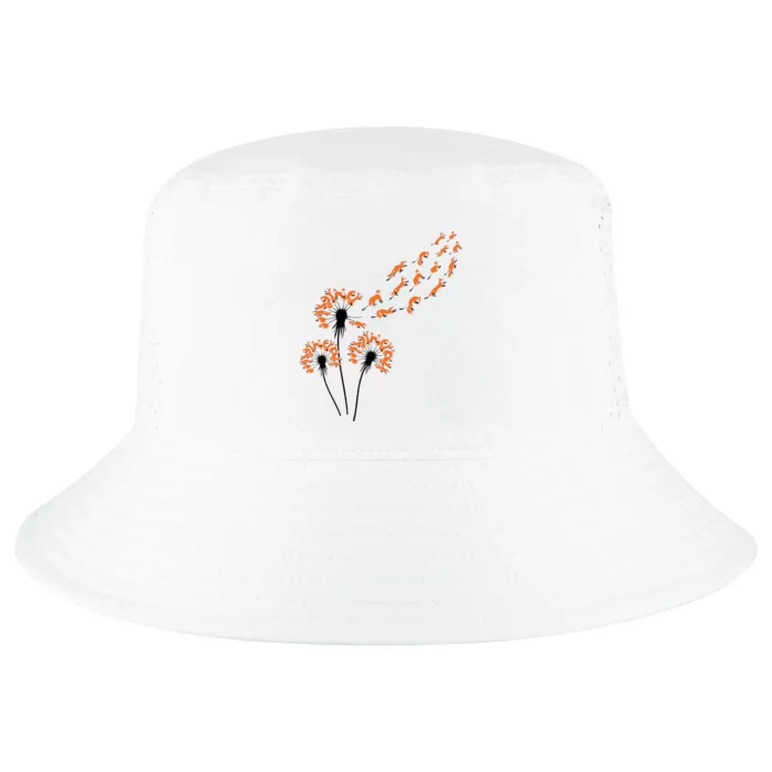 Flower Dandelion Foxes For Fox Lover Fox Cool Comfort Performance Bucket Hat