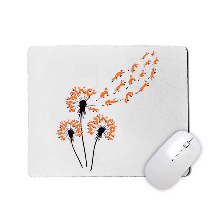 Flower Dandelion Foxes For Fox Lover Fox Mousepad