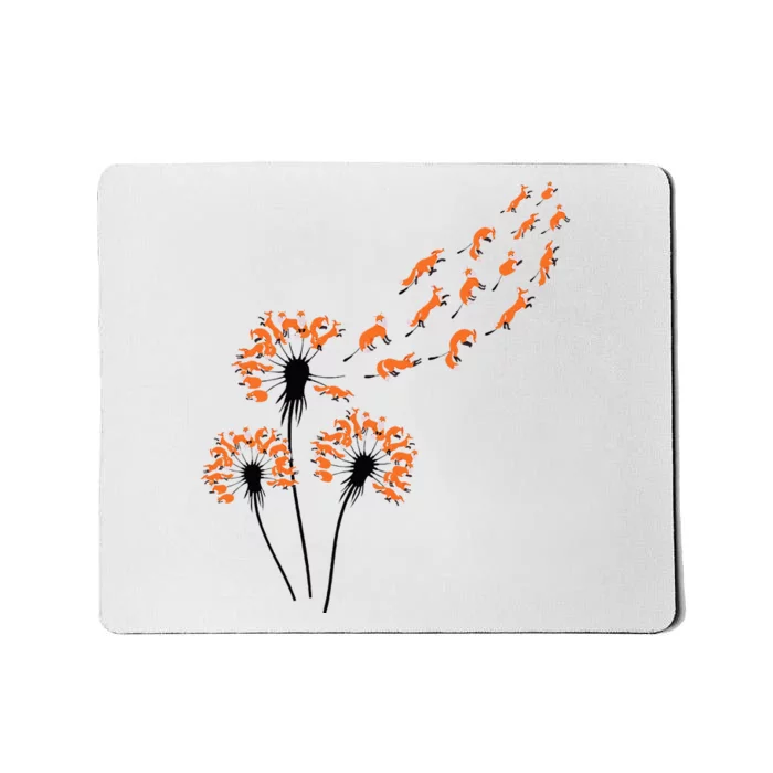 Flower Dandelion Foxes For Fox Lover Fox Mousepad