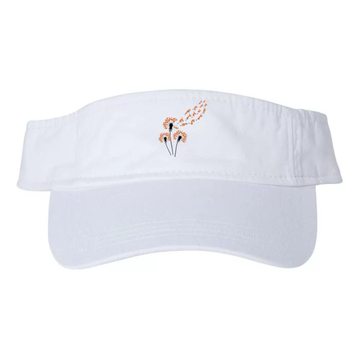 Flower Dandelion Foxes For Fox Lover Fox Valucap Bio-Washed Visor