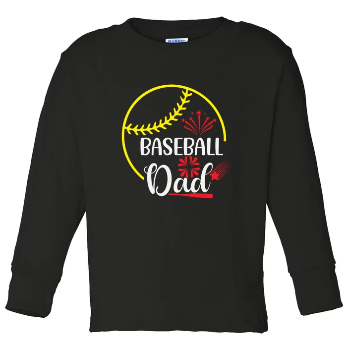 Father's Day Family Matching Baseball Dad Gift For Baseball Family Toddler Long Sleeve Shirt