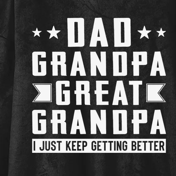 Fathers Day From Grandkids Dad Grandpa Great Grandpa Hooded Wearable Blanket