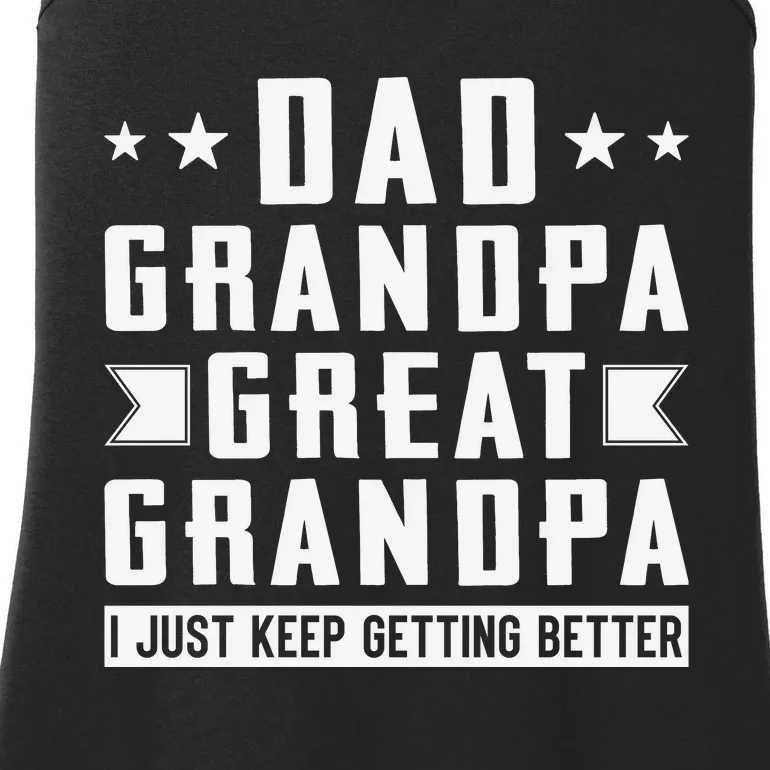 Fathers Day From Grandkids Dad Grandpa Great Grandpa Ladies Essential Tank