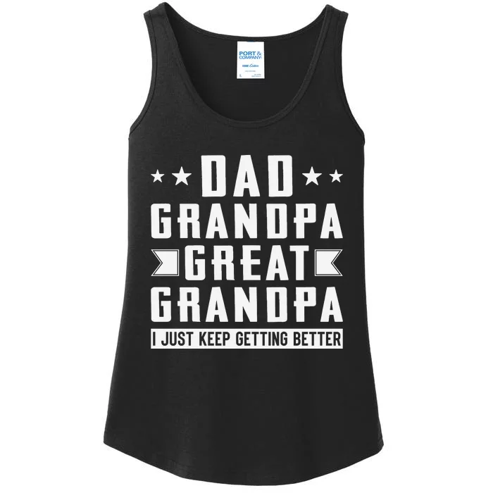 Fathers Day From Grandkids Dad Grandpa Great Grandpa Ladies Essential Tank