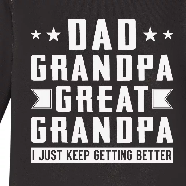 Fathers Day From Grandkids Dad Grandpa Great Grandpa Baby Long Sleeve Bodysuit