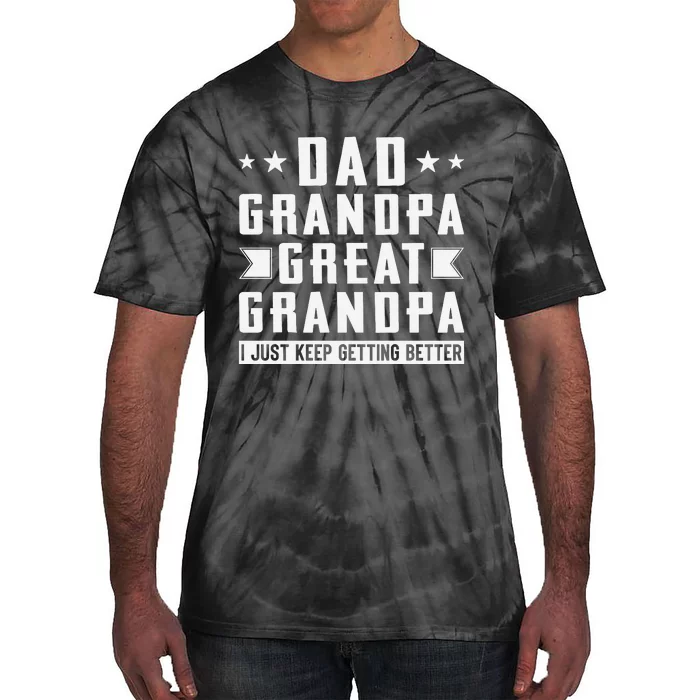 Fathers Day From Grandkids Dad Grandpa Great Grandpa Tie-Dye T-Shirt