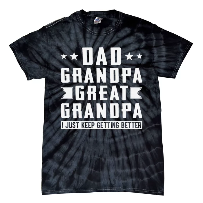 Fathers Day From Grandkids Dad Grandpa Great Grandpa Tie-Dye T-Shirt