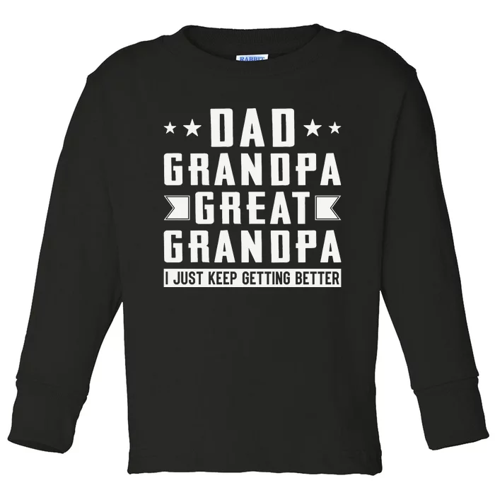 Fathers Day From Grandkids Dad Grandpa Great Grandpa Toddler Long Sleeve Shirt