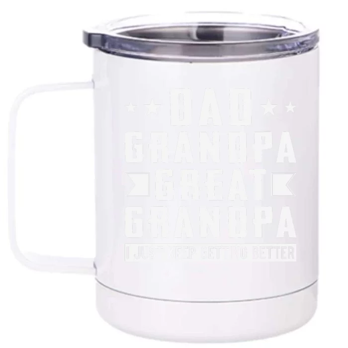 Fathers Day From Grandkids Dad Grandpa Great Grandpa Front & Back 12oz Stainless Steel Tumbler Cup