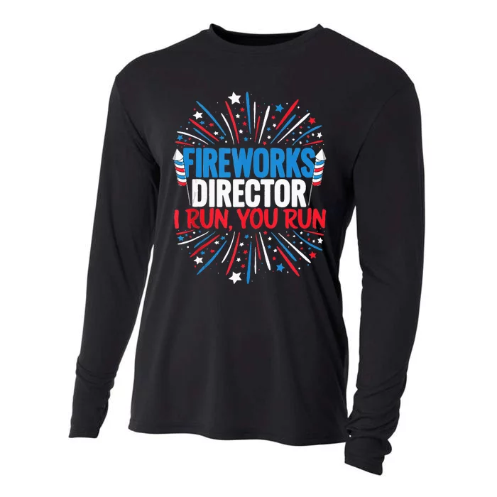 Fireworks Director Funny 4th Of July Firework Director Cooling Performance Long Sleeve Crew