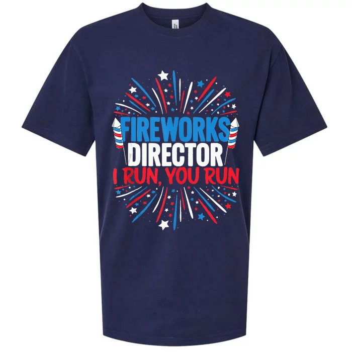 Fireworks Director Funny 4th Of July Firework Director Sueded Cloud Jersey T-Shirt