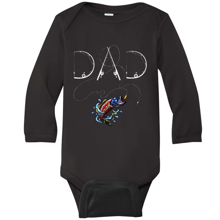 Fisherman Dad Fishing Enthusiast Fish Lover Daddy Fathe Baby Long Sleeve Bodysuit