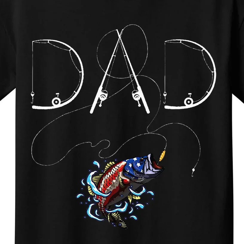 Fisherman Dad Fishing Enthusiast Fish Lover Daddy Fathe Kids T-Shirt