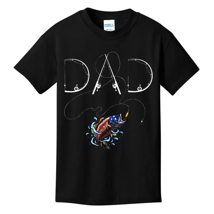 Fisherman Dad Fishing Enthusiast Fish Lover Daddy Fathe Kids T-Shirt