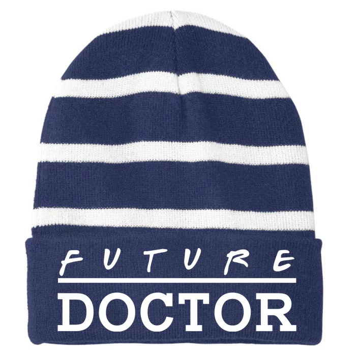 Future Doctor Striped Beanie with Solid Band