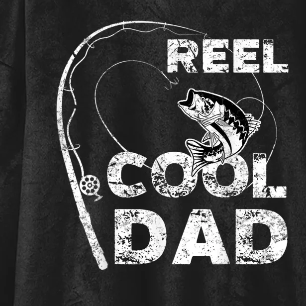 Fathers Day Funny Fisherman Reel Cool Dad Fishing Lover Hooded Wearable Blanket