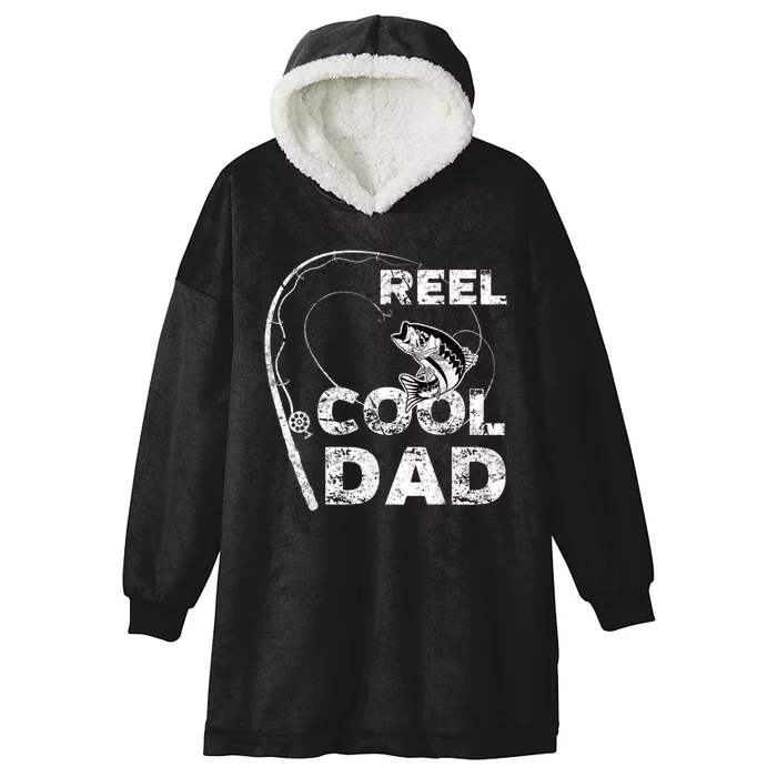 Fathers Day Funny Fisherman Reel Cool Dad Fishing Lover Hooded Wearable Blanket