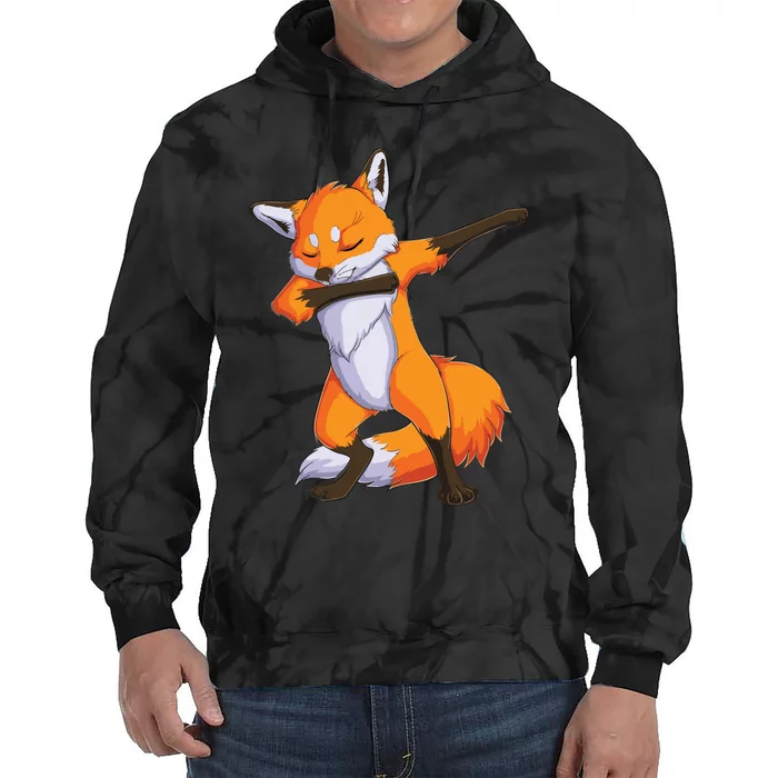 Fox Dabbing Fox Funny Animal Foxes Lover Tie Dye Hoodie