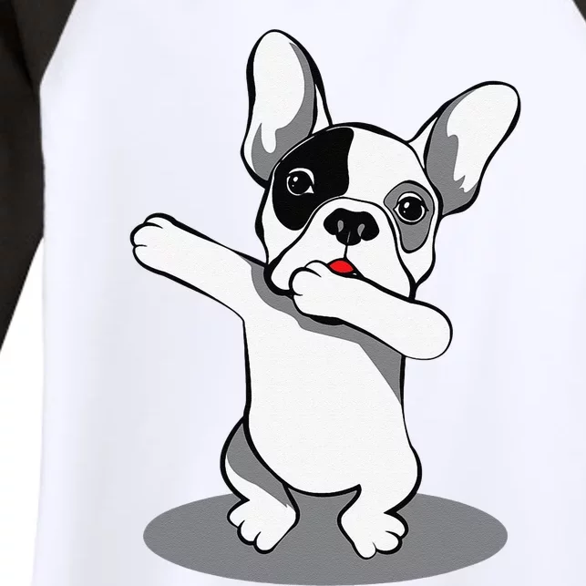 Funny Dabbing French Bulldog Pet Owner Dog Lover Women's Tri-Blend 3/4-Sleeve Raglan Shirt