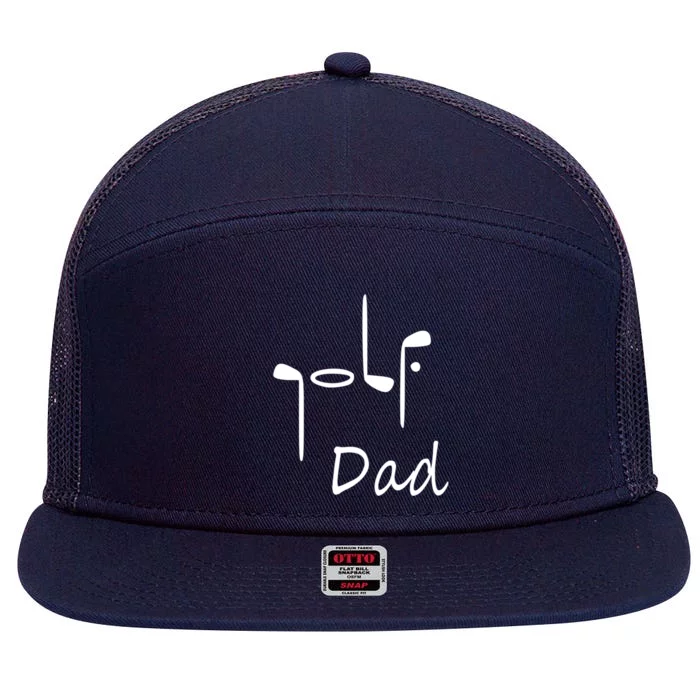 Father's Day Funny Golf Dad Golf Lover Gift For Dad 7 Panel Mesh Trucker Snapback Hat