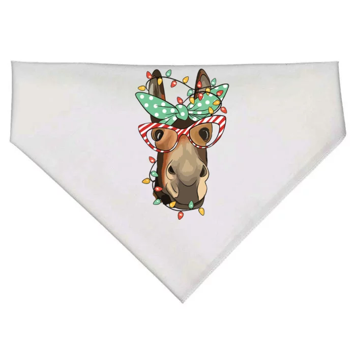 Funny Donkey Farmer Women Girls Family Christmas USA-Made Doggie Bandana