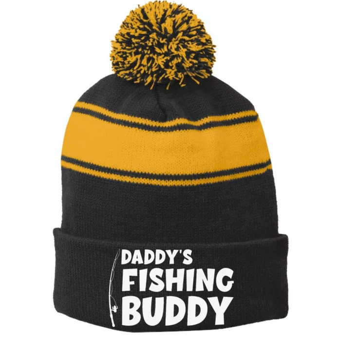 Funny Daddys Fishing Buddy Stripe Pom Pom Beanie