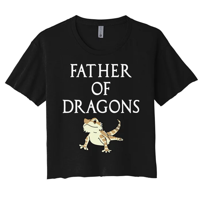 Funny Bearded  Dad Father Of Dragons Women's Crop Top Tee