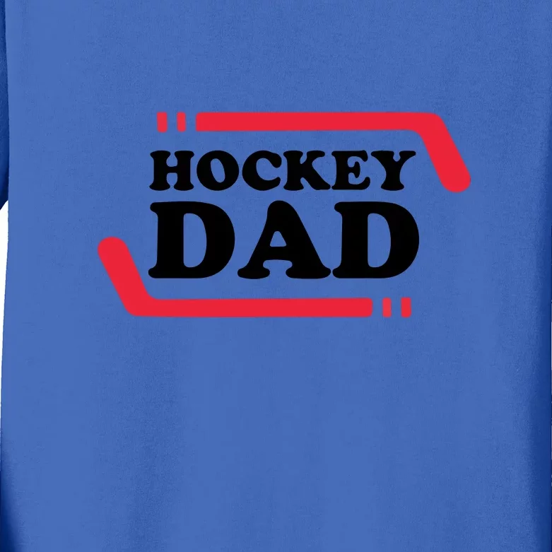 Father's Day Funny Ice Hockey Dad Gift Kids Long Sleeve Shirt