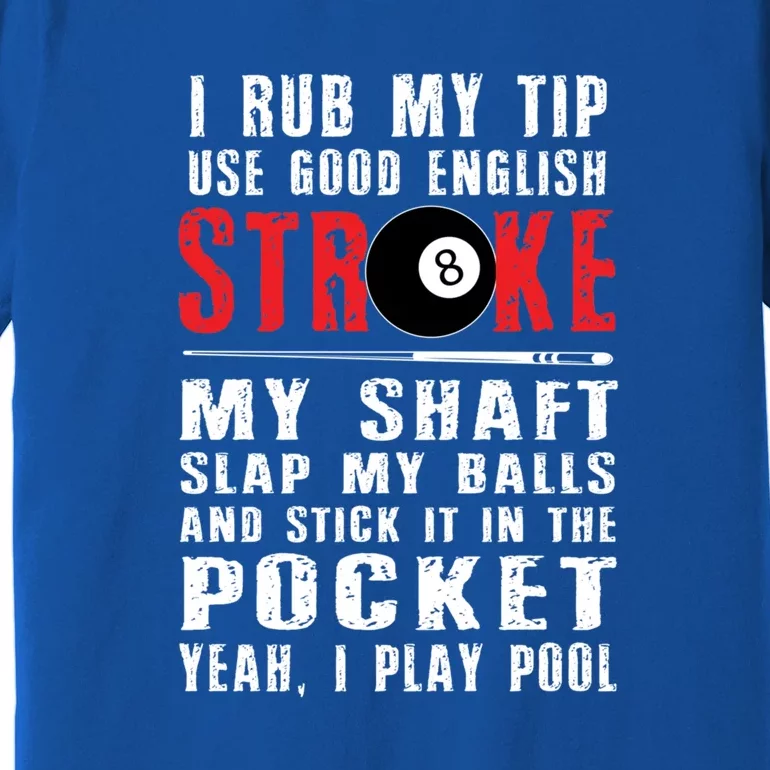 Father's Day Funny Billiards Pool Players 8 Ball Cue Ball Sport Gift For Dad Premium T-Shirt