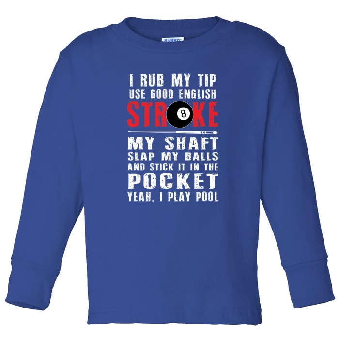 Father's Day Funny Billiards Pool Players 8 Ball Cue Ball Sport Gift For Dad Toddler Long Sleeve Shirt