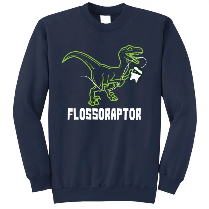 Flossoraptor Dinosaur Funny Pediatric Dentist Sweatshirt