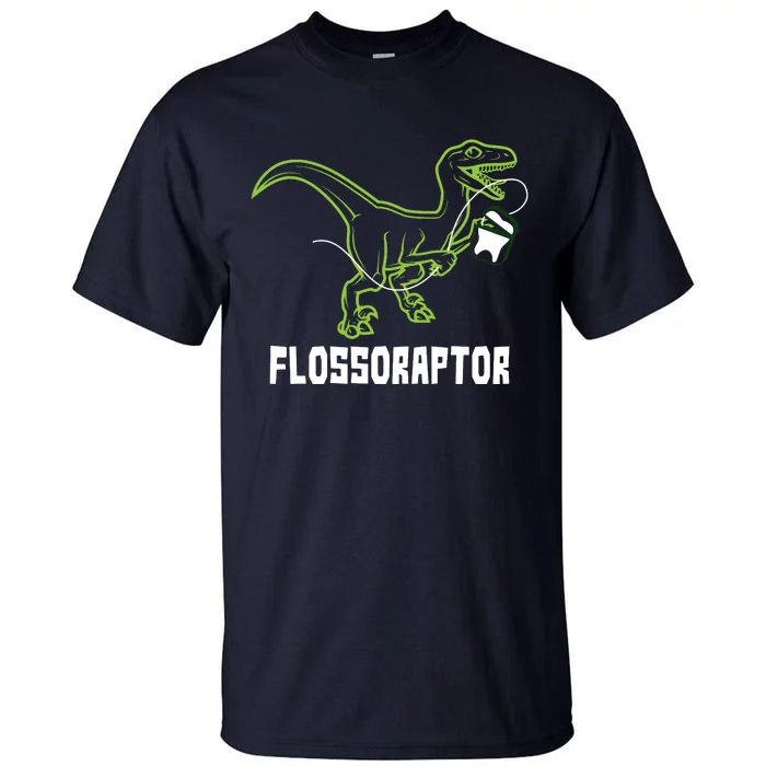 Flossoraptor Dinosaur Funny Pediatric Dentist Tall T-Shirt