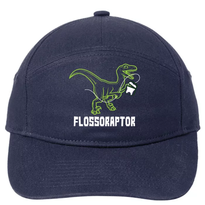 Flossoraptor Dinosaur Funny Pediatric Dentist 7-Panel Snapback Hat