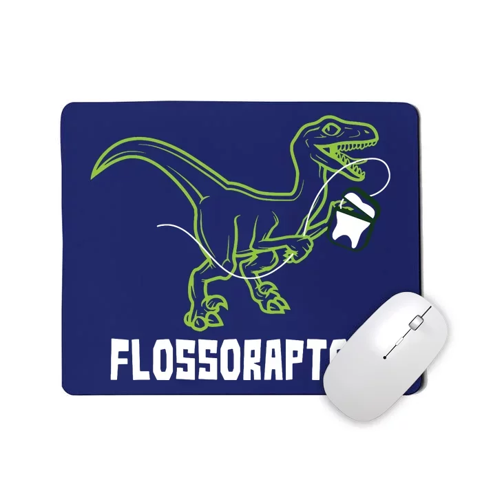 Flossoraptor Dinosaur Funny Pediatric Dentist Mousepad