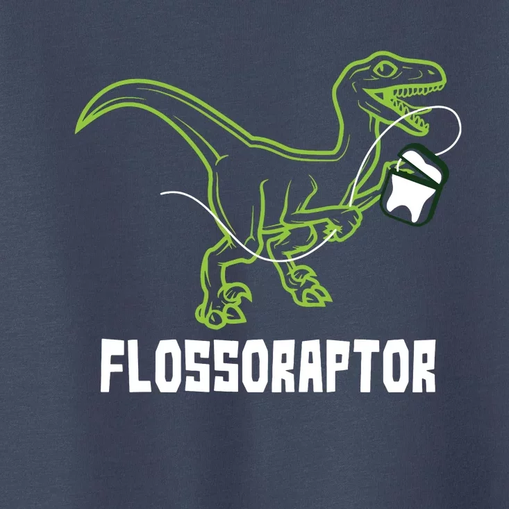 Flossoraptor Dinosaur Funny Pediatric Dentist Toddler T-Shirt