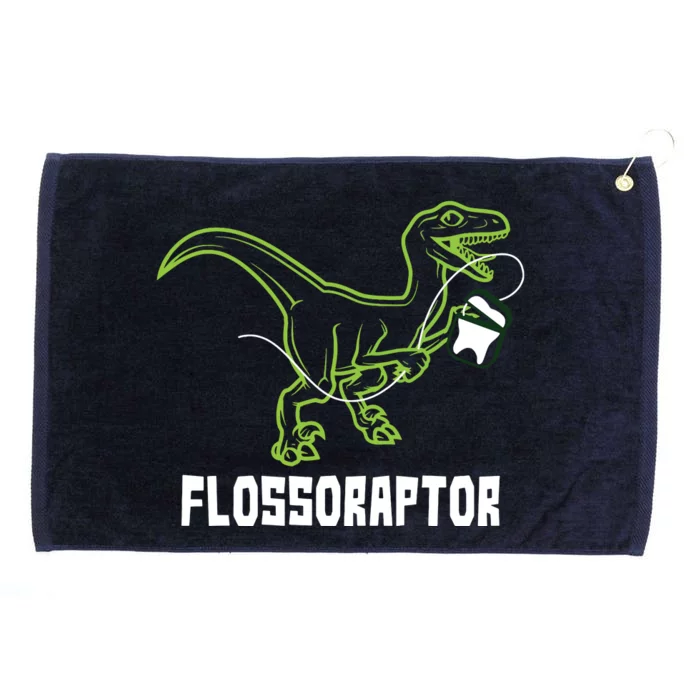 Flossoraptor Dinosaur Funny Pediatric Dentist Grommeted Golf Towel