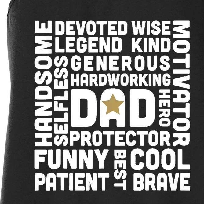 Father's Day For Dads Worlds Greatest Dad Proud Father Women's Racerback Tank