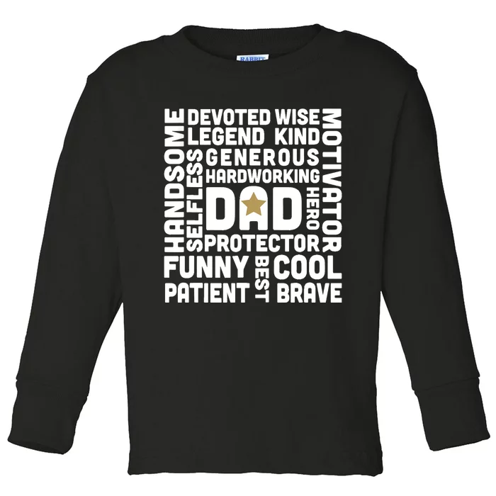 Father's Day For Dads Worlds Greatest Dad Proud Father Toddler Long Sleeve Shirt