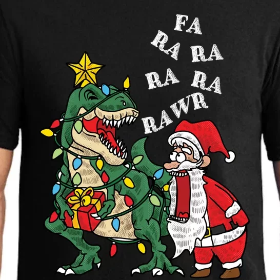 Funny Dinosaur Fa Ra Ra Rawr Rawr Christmas Funny Trex Xmas Gift Pajama Set