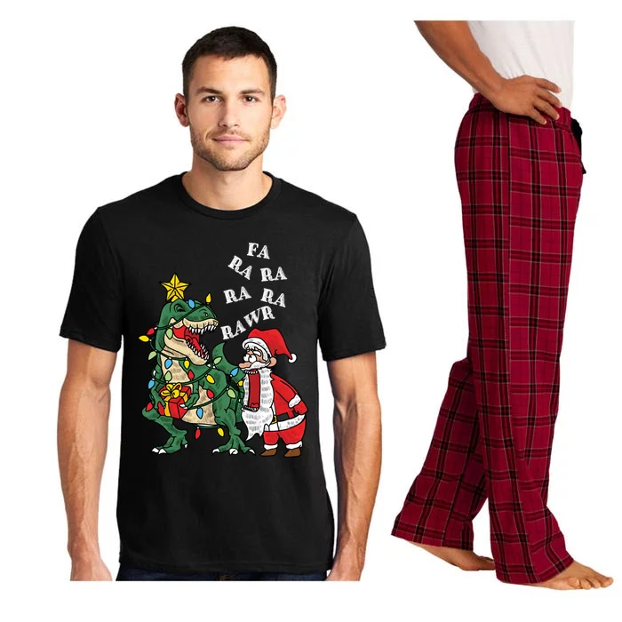 Funny Dinosaur Fa Ra Ra Rawr Rawr Christmas Funny Trex Xmas Gift Pajama Set