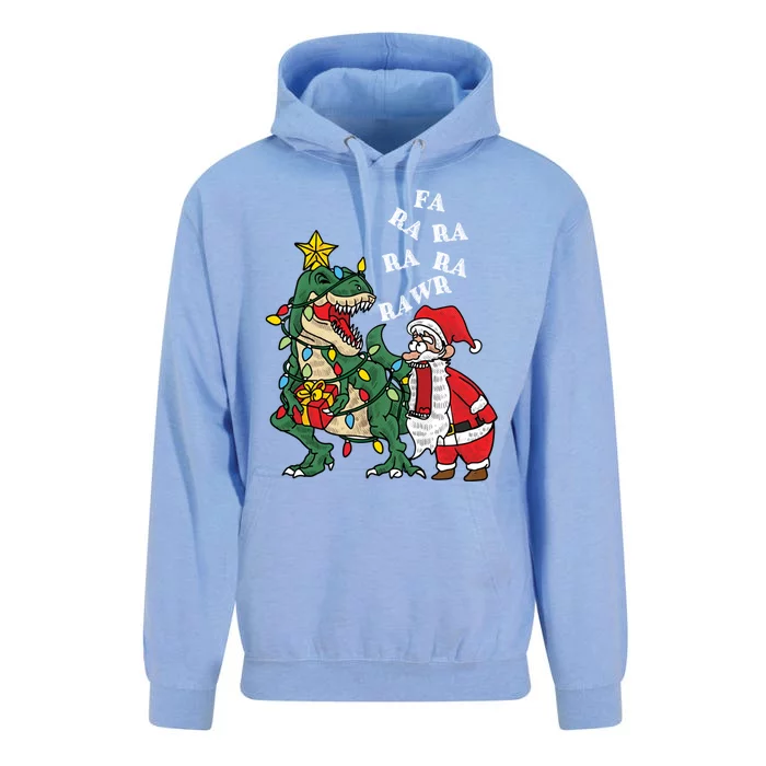 Funny Dinosaur Fa Ra Ra Rawr Rawr Christmas Funny Trex Xmas Gift Unisex Surf Hoodie