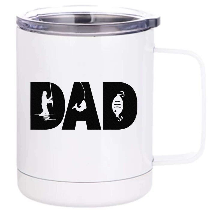 Fishing Dad Fish Fisherman Birthday Fathers Day Fishing Front & Back 12oz Stainless Steel Tumbler Cup