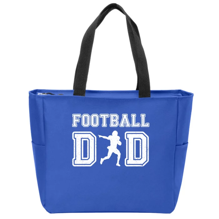 Football Dad FatherS Day Vintage Football Daddy Papa Father Meaningful Gift Zip Tote Bag