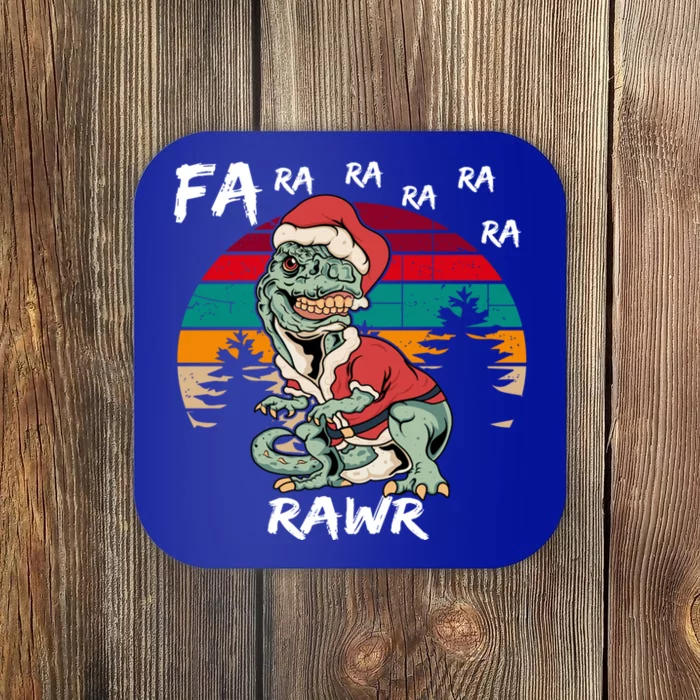 Funny Dinosaur Fa Ra Ra Rawr Rawr Christmas Pajama Xmas Gift Coaster