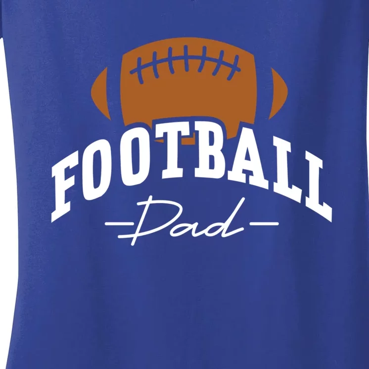 Football Dad For Him Family Matching Player FatherS Day Funny Gift Women's V-Neck T-Shirt